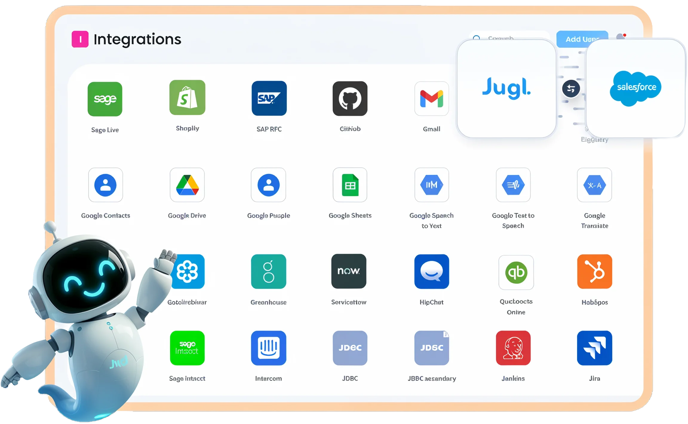 Integrations panel